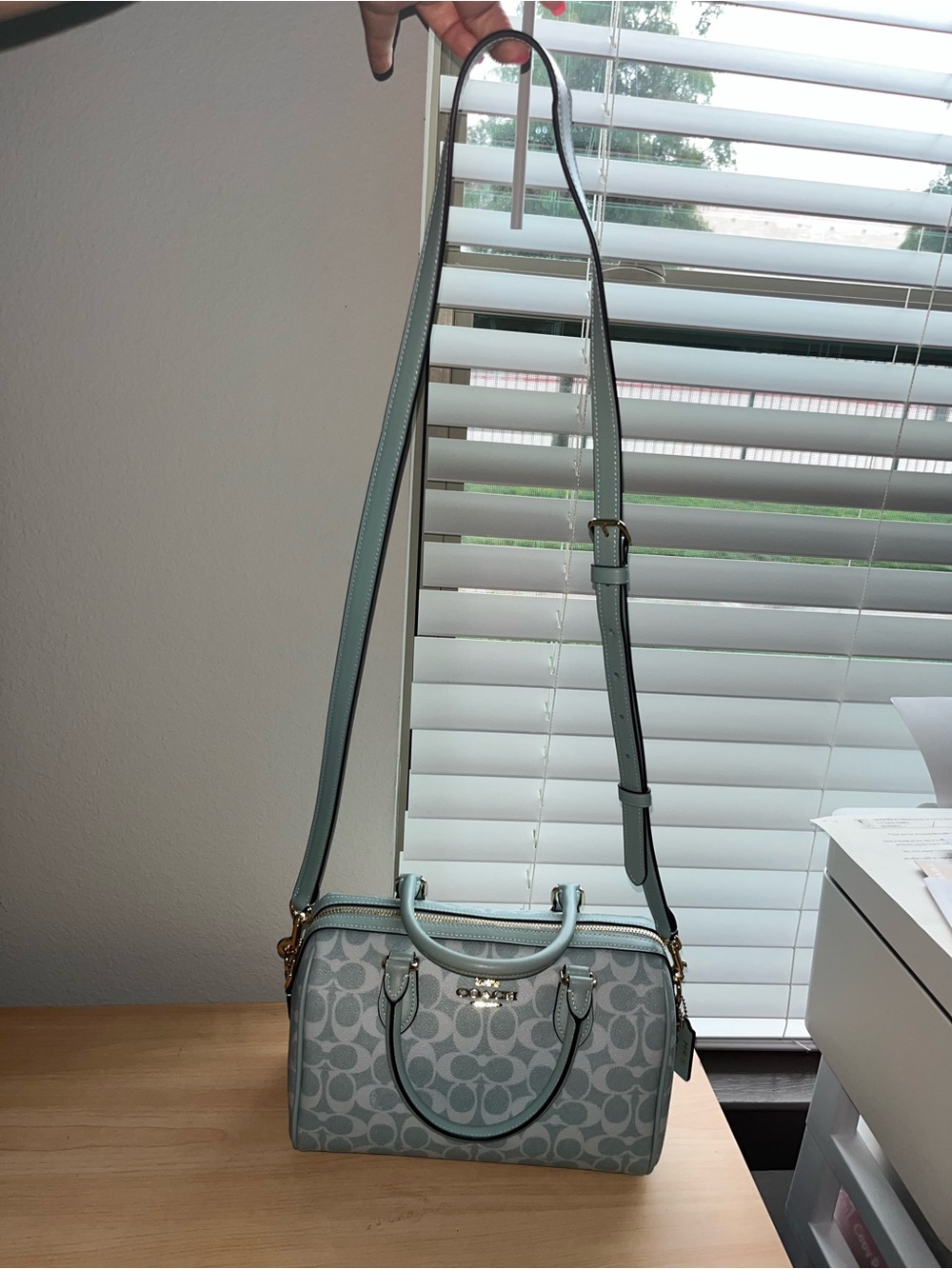 Coach Light Blue Signature Crossbody Satchel